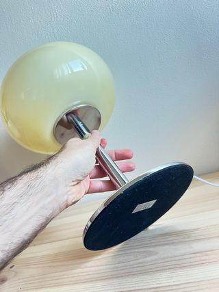 Lámpara Mesa Cristal Amarilla Mid Century