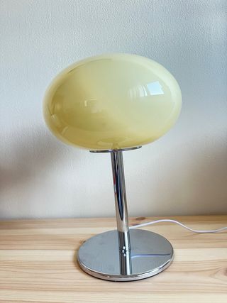 Lámpara Mesa Cristal Amarilla Mid Century