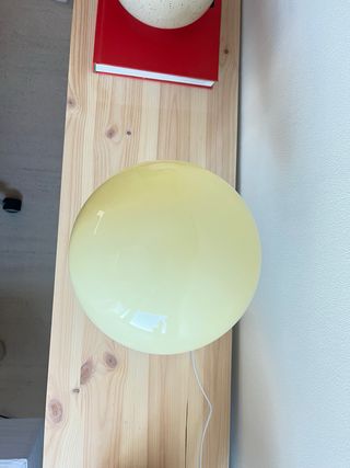 Lámpara Mesa Cristal Amarilla Mid Century