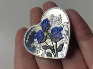 Moneda Corazón Rosas para Amor