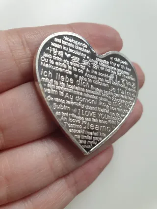 Moneda Corazón Rosas para Amor