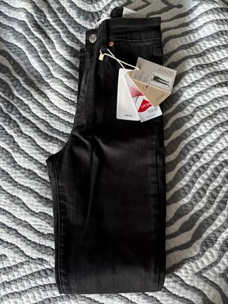 Pantalón Jeans Skinny Negro Mango