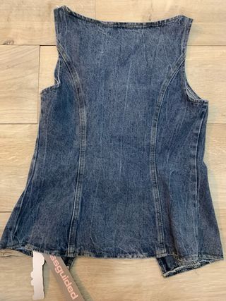 Chaleco vaquero ajustado mujer