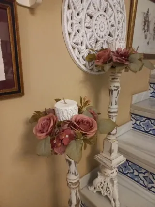 Candelabros pareja Shabby  ALTOS