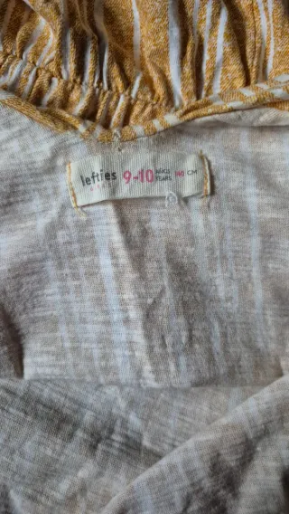 Mono corto niña rayas doradas