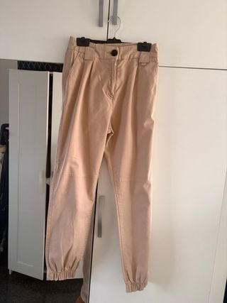 Pantalones beige anchos talla S