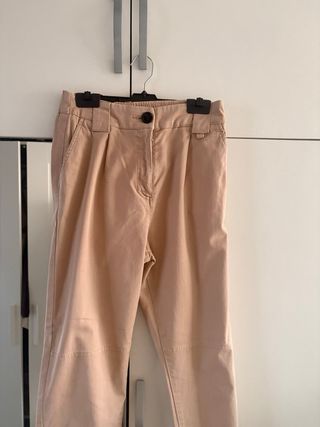 Pantalones beige anchos talla S