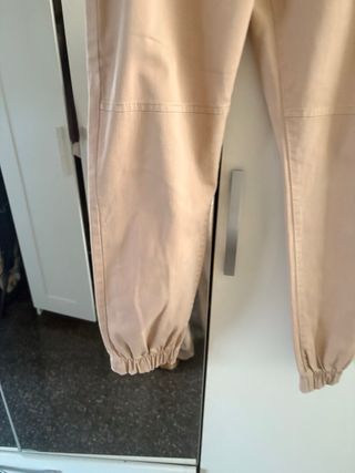 Pantalones beige anchos talla S