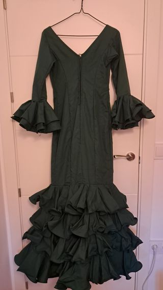 Traje de Flamenca Verde Botella