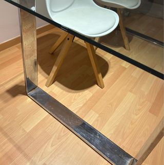 Mesa Comedor Cristal y Metal