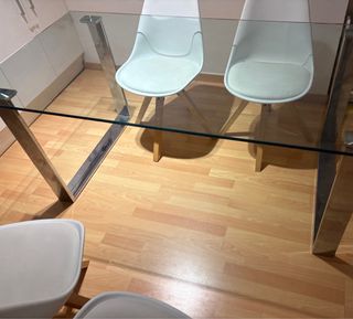 Mesa Comedor Cristal y Metal