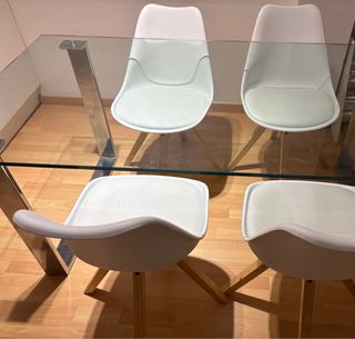 Mesa Comedor Cristal y Metal