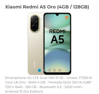 Xiaomi Redmi A5 Oro 4GB/128GB