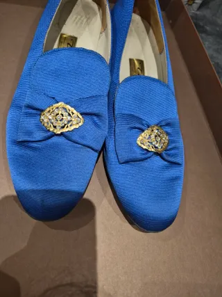 Zapatos de fallera azules talla 39-40