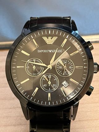 Reloj Emporio Armani Negro Cronógrafo Nuevo