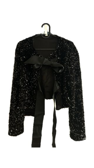 Chaquetilla lentejuelas negra