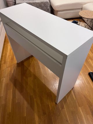 Mesa escritorio plegable madera y blanco