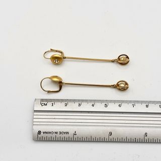 Pendientes largos oro 18kt con perlas