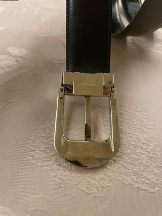 Cintura Cartier Vintage Pelle Fibbia color argento