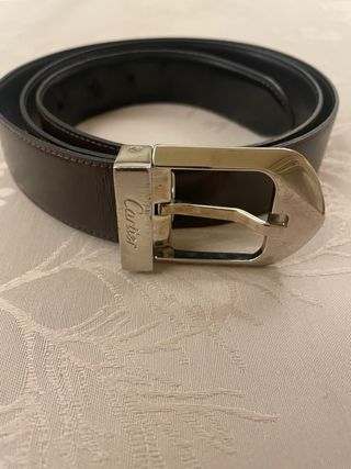 Cintura Cartier Vintage Pelle Fibbia color argento