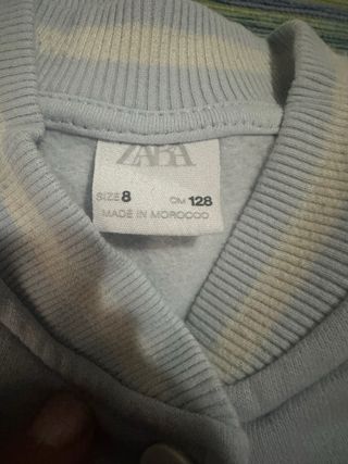 Chaqueta universitaria niña azul y blanco