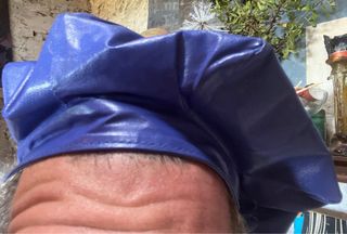 Boina de piel azul/morada Diseño frances