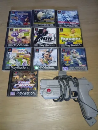 Lote de 10 Juegos PlayStation 1 + Pistola