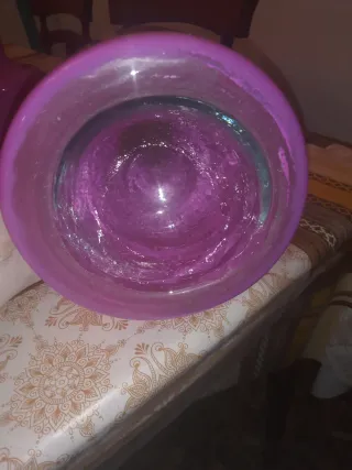 2 Jarrones de Cristal Morado