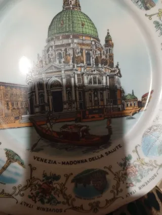 Plato recuerdo Venecia Madonna della Salute 70'