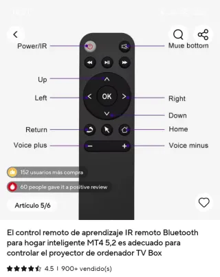 Mando Air Mouse para TV Box y PC