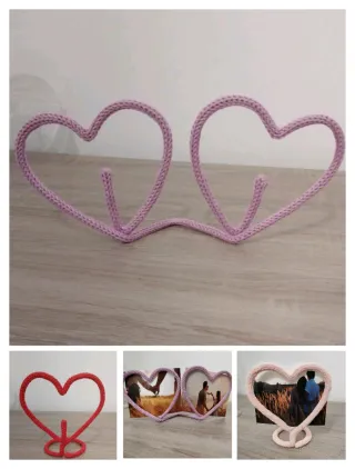 Moldura Coração Tricotin Feita à Mão
