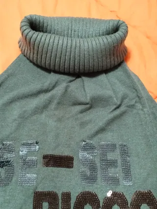 Abito donna collo alto con perline