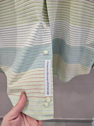 Camicia Etro Uomo Righe Verdi e Bianche