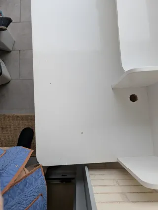 Escritorio blanco y madera Mobikids