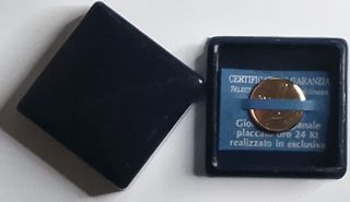 Moneta 1 Lira Cornucopia Placcata Oro 24 Kt