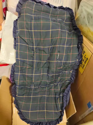 Funda Saco Silla Bebé Tartán y Azul Marino