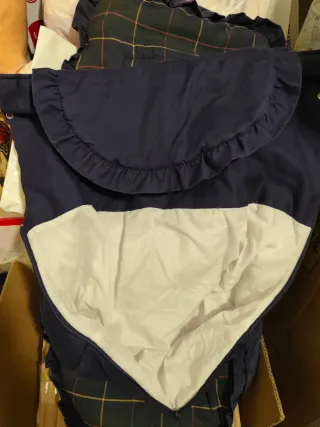 Funda Saco Silla Bebé Tartán y Azul Marino