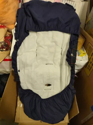 Funda Saco Silla Bebé Tartán y Azul Marino