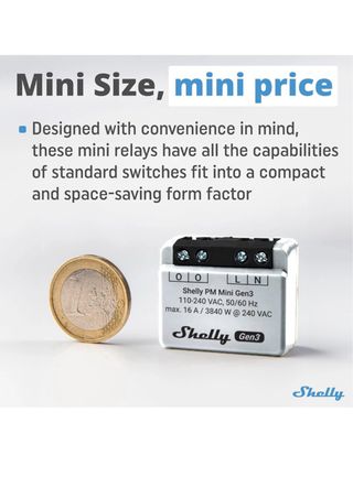 Shelly PM Mini Gen3 Misuratore Potenza