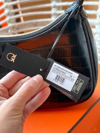 Bolso Pinko Negro Cocodrilo PINKO Bolso Half Moon