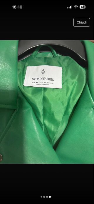 Giacca in pelle verde