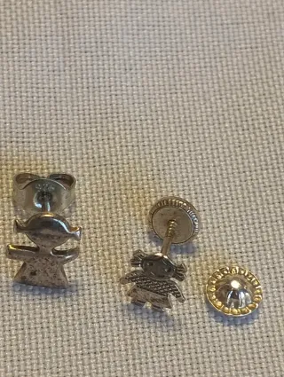 Lote siluetas niños plata