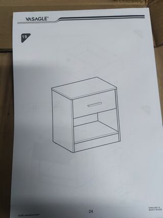 VASAGLE Mesita de Noche Blanco Nube LET619T14