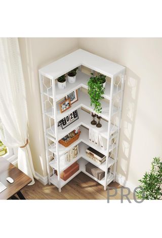 Estantería esquinera industrial de 7 niveles, Tribesigns