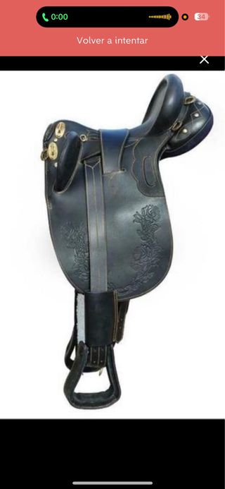Silla de montar de cuero negra