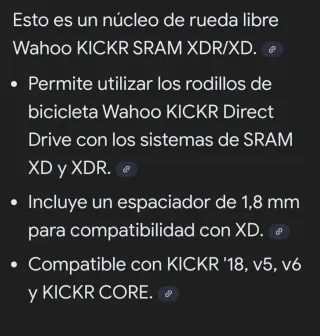 Núcleo Wahoo KICKR SRAM XDR/XD