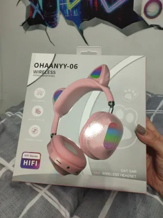 Cascos OHAANYY-06 Bluetooth Orejas Gato