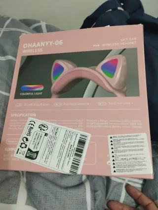 Cascos OHAANYY-06 Bluetooth Orejas Gato
