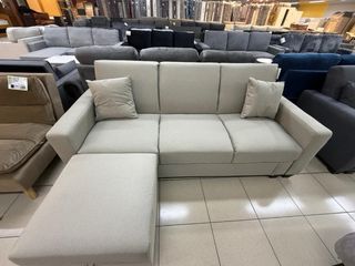 Sofá Cama con Puf y Doble Arcón