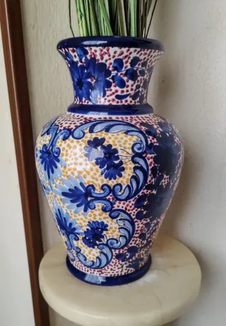 Jarrón Cerámica Estilo Talavera 30 cm